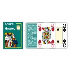 Kártya Modiano Texas Poker Size - 4 Jumbo Index - Professzionális műanyag kártyák - sötétzöld