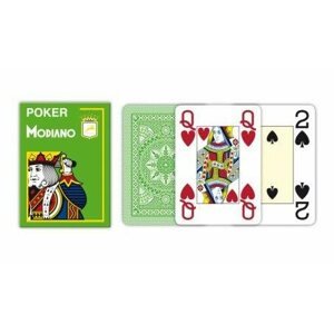 Kártya Modiano Texas Poker Size - 4 Jumbo Index - Professzionális műanyag kártyák - világoszöld