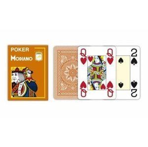 Kártya Modiano Texas Poker Size - 4 Jumbo Index - Professzionális műanyag kártyák - barna