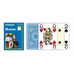 Kártya Modiano Texas Poker Size - 4 Jumbo Index - Professzionális műanyag kártyák - világoskék