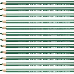 Színes ceruza STABILO Trio vastag - 12 db-os kiszerelés - zöld