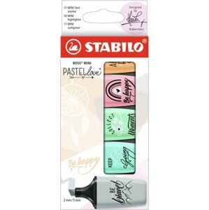 Szövegkiemelő STABILO BOSS MINI Pastellove 2.0 - 5 db-os kiszerelés