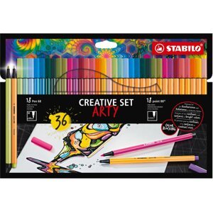 Írószer készlet STABILO CREATIVE SET ARTY - Pen 68, point 88, tok, 36 db