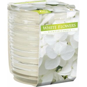 Gyertya BISPOL Fehér virágok, 130 g