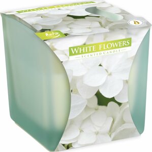 Gyertya BISPOL Fehér virágok 170 g