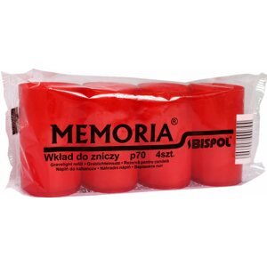 Gyertya BISPOL Temetői gyertya Memoria, piros 4× 70 g