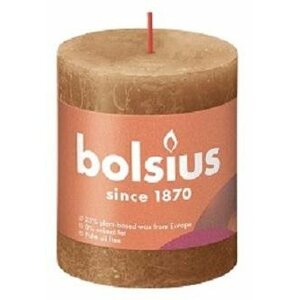 Gyertya BOLSIUS rusztikus gyertya, fűszeres barna 80 × 68 mm