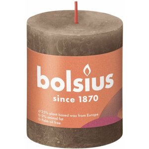 Gyertya BOLSIUS rusztikus gyertya szarvasbőr barna 80 × 68 mm