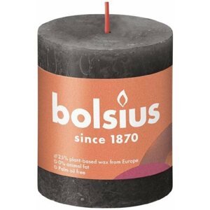 Gyertya BOLSIUS rusztikus gyertya viharszürke, 80 × 68 mm