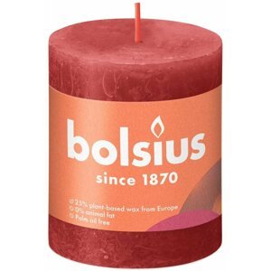 Gyertya BOLSIUS rusztikus gyertya gyengéd piros 80 × 68 mm