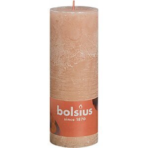 Gyertya BOLSIUS rusztikus oszlop, ködös rózsaszín 190 × 68 mm