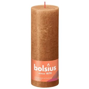 Gyertya BOLSIUS rusztikus oszlop, fűszeres barna 190 × 68 mm