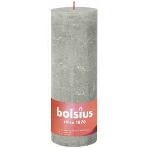 Gyertya BOLSIUS rusztikus oszlopos, szürke homok 190 × 68 mm