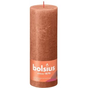 Gyertya BOLSIUS rozsdás rózsaszín rusztikus, oszlopos 190 × 68 mm