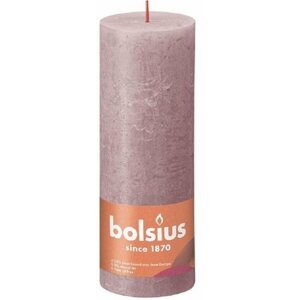 Gyertya BOLSIUS rusztikus oszlop, púderrózsaszín 190 × 68 mm