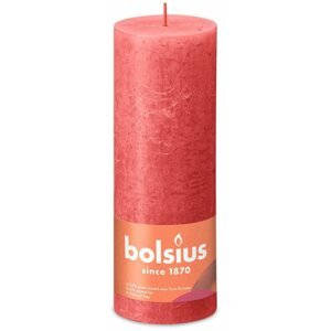 Gyertya BOLSIUS rusztikus oszlop, virágos rózsaszín 190 × 68 mm