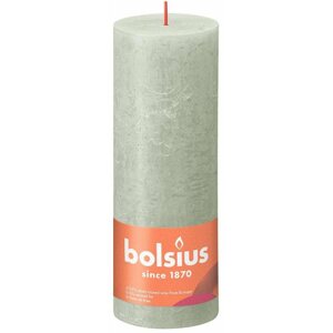 Gyertya BOLSIUS rusztikus oszlop, ködös zöld 190 × 68 mm