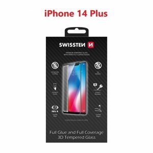 Üvegfólia Swissten 3D Full Glue az Apple iPhone 14 Plus készülékhez - fekete