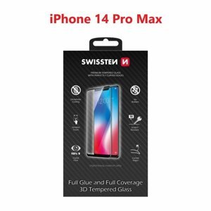 Üvegfólia Swissten 3D Full Glue az Apple iPhone 14 Pro Max készülékhez - fekete