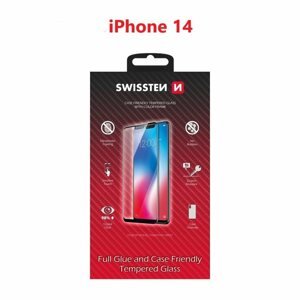 Üvegfólia Swissten Case Friendly az Apple iPhone 14 készülékhez - fekete