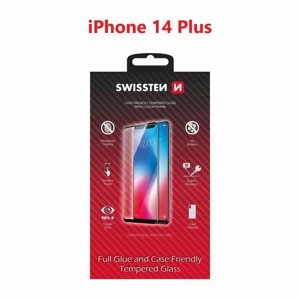 Üvegfólia Swissten Case Friendly az Apple iPhone 14 Plus készülékhez - fekete