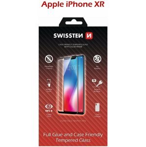 Üvegfólia Swissten Case Friendly iPhone XR készülékhez, fekete