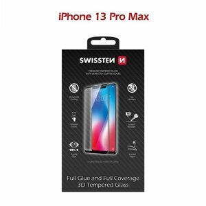 Üvegfólia Swissten 3D Full Glue az Apple iPhone 13 Pro Max készülékhez - fekete