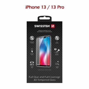 Üvegfólia Swissten 3D Full Glue az Apple iPhone 13/13 Pro készülékhez - fekete