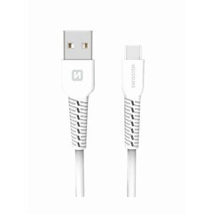 Adatkábel Swissten adatkábel USB-C 1 m fehér