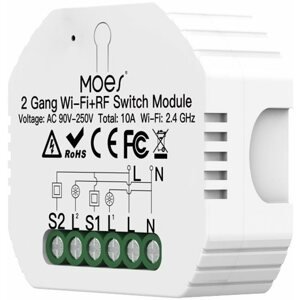 WiFi kapcsoló MOES Hidden wifi smart switch 2 gang