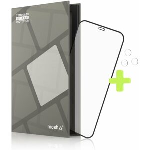 Üvegfólia Tempered Glass Protector védőkeret - iPhone 12 / 12 Pro, Fekete + kamera üveg