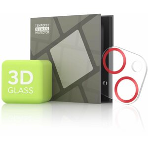 Kamera védő fólia Tempered Glass Protector iPhone 13 mini / 13 kamerához - 3D Glass, piros (Case friendly)