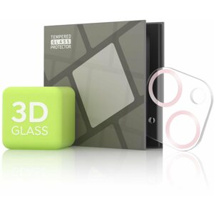 Kamera védő fólia Tempered Glass Protector iPhone 13 mini / 13 kamerához - 3D Glass, rózsaszín (Case friendly)