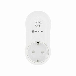 Okos konnektor Tellur WiFi Smart AC Plug, aljzat, 1 x USB 1A, 2400W, 10A, fehér
