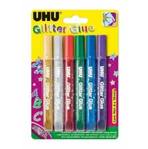 Ragasztó UHU Glitter Glue 6 x 10 ml Original