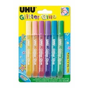 Ragasztó UHU Glitter Glue 6 x 10 ml csillogó ragasztó