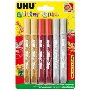 Ragasztó UHU Glitter Glue 6 x 10 ml X-mas