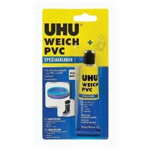 Ragasztó UHU Weich PVC 30 ml/30 g - puha műanyagokhoz tapasszal