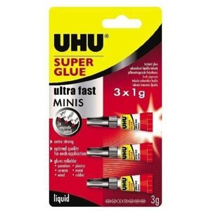 Ragasztó UHU Super Glue Minis 3 x 1 g