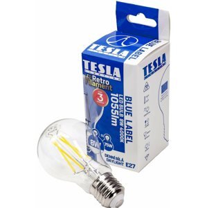 LED izzó TESLA LED FILAMENT RETRO BULB, E27, 8 W, 1055 lm, 4000 K, nappali fehér