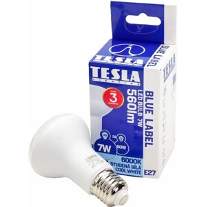 LED izzó TESLA LED REFLECTOR R63, E27, 7 W, 560 lm, 6000 K, hideg fehér
