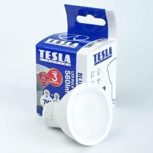LED izzó TESLA LED GU10, 7 W, 560 lm, 3000 K, meleg fehér