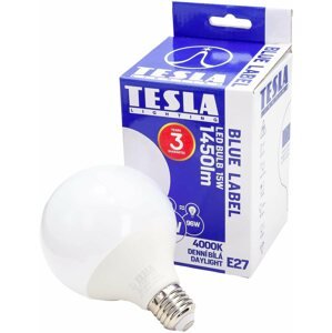 LED izzó TESLA LED GLOBE E27, 15 W, 1450 lm, 4000 K, nappali fehér