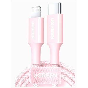 Adatkábel UGREEN USB-C to Lightning Cable 1 m (Pink)