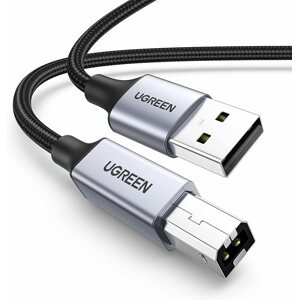 Adatkábel UGREEN USB-A to USB-B Printer Cable Aluminum Case Braided 1,5 m (Black)