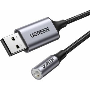 Átalakító UGREEN USB 2.0 to 3.5mm Audio Adapter Aluminum Alloy 25cm (Dark Gray)