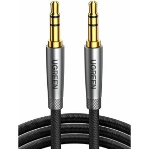 Audio kábel UGREEN 3.5mm Cable Male to Male Alu Case Braid 1m (Silver gray)