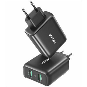 Hálózati adapter UGREEN USB Fast Charger EU (Black)