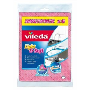 Törlőkendő VILEDA Light & Soft rózsaszín 6 darab