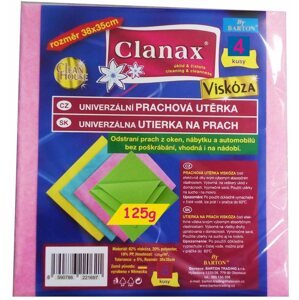 Törlőkendő CLANAX viszkóz kendő 125 g, 35 × 38 cm, 4 db